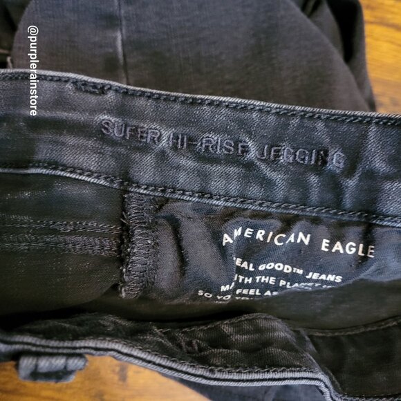American Eagle Jeans 2 R Dream Jegging Super Hi Rise Tummy Control Black Wash - Picture 6 of 13